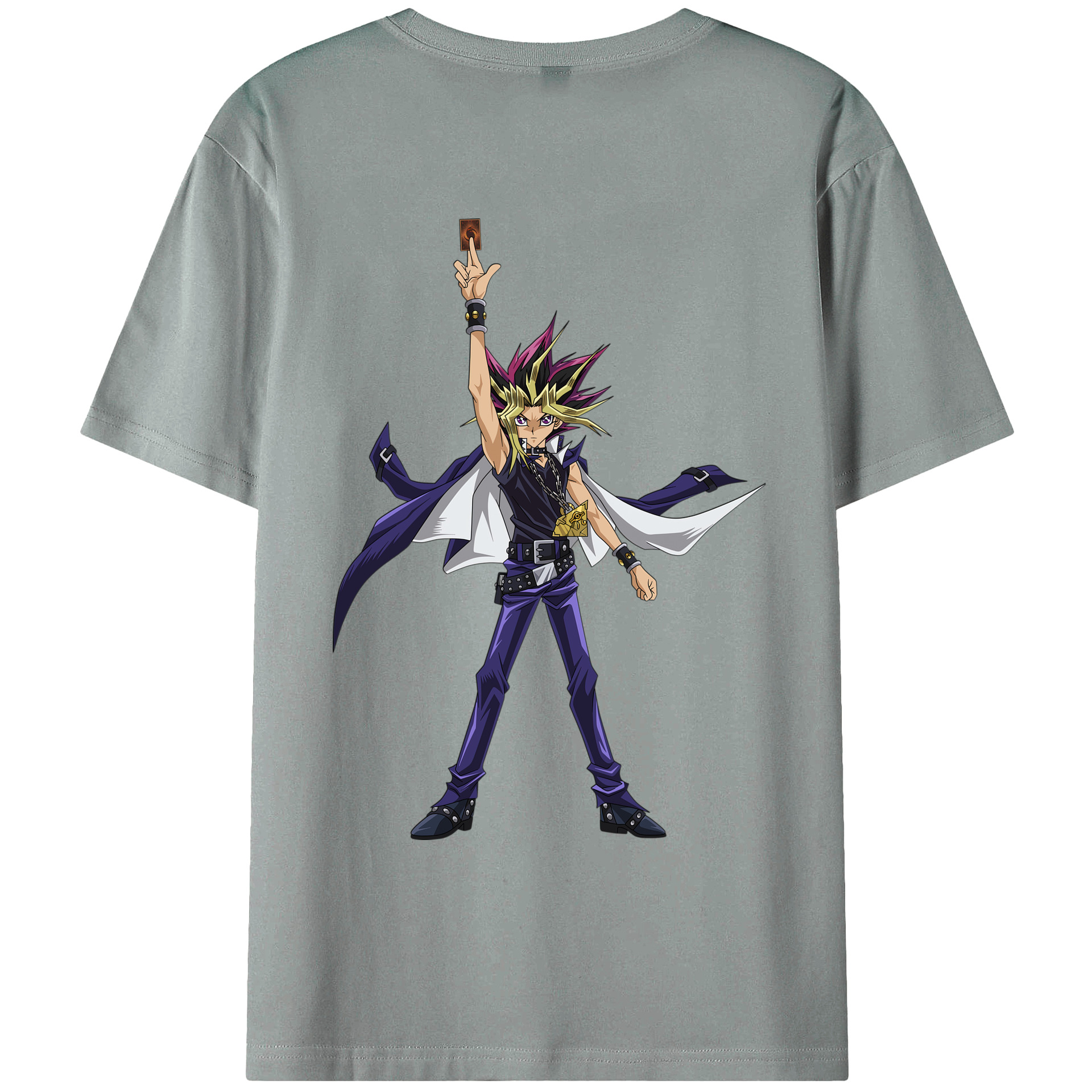 （画像用） 遊☆戯☆王 Yu-Gi-Oh! 綿100％ メンズ半袖Tシャツ（バックプリント） 通気性